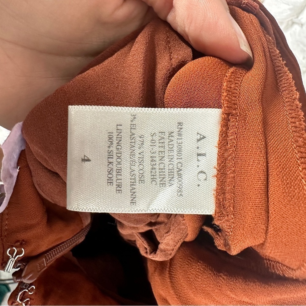 A. L. C. Two Piece Connected Rust Jumpsuit sz 4 - Picture 5 of 7